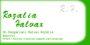 rozalia halvax business card