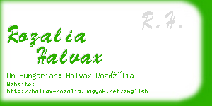 rozalia halvax business card